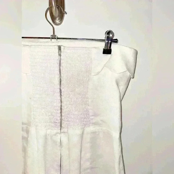 Reformation Isles White linen strapless mini dress, scallop edge, Worn Once - Picture 5 of 5